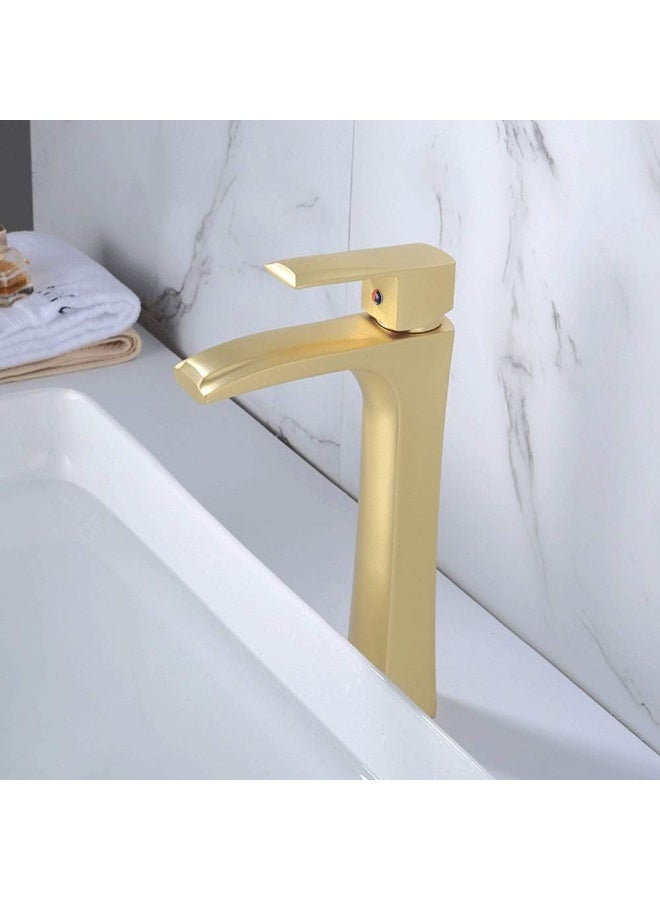 واي دي صنبور حوض حمام عصري بمقبض واحد، صنبور خلاط حوض طويل، يُثبت على سطح الحوض، يتميز بتدفق مياه سلس، سهل التركيب. - Image 2